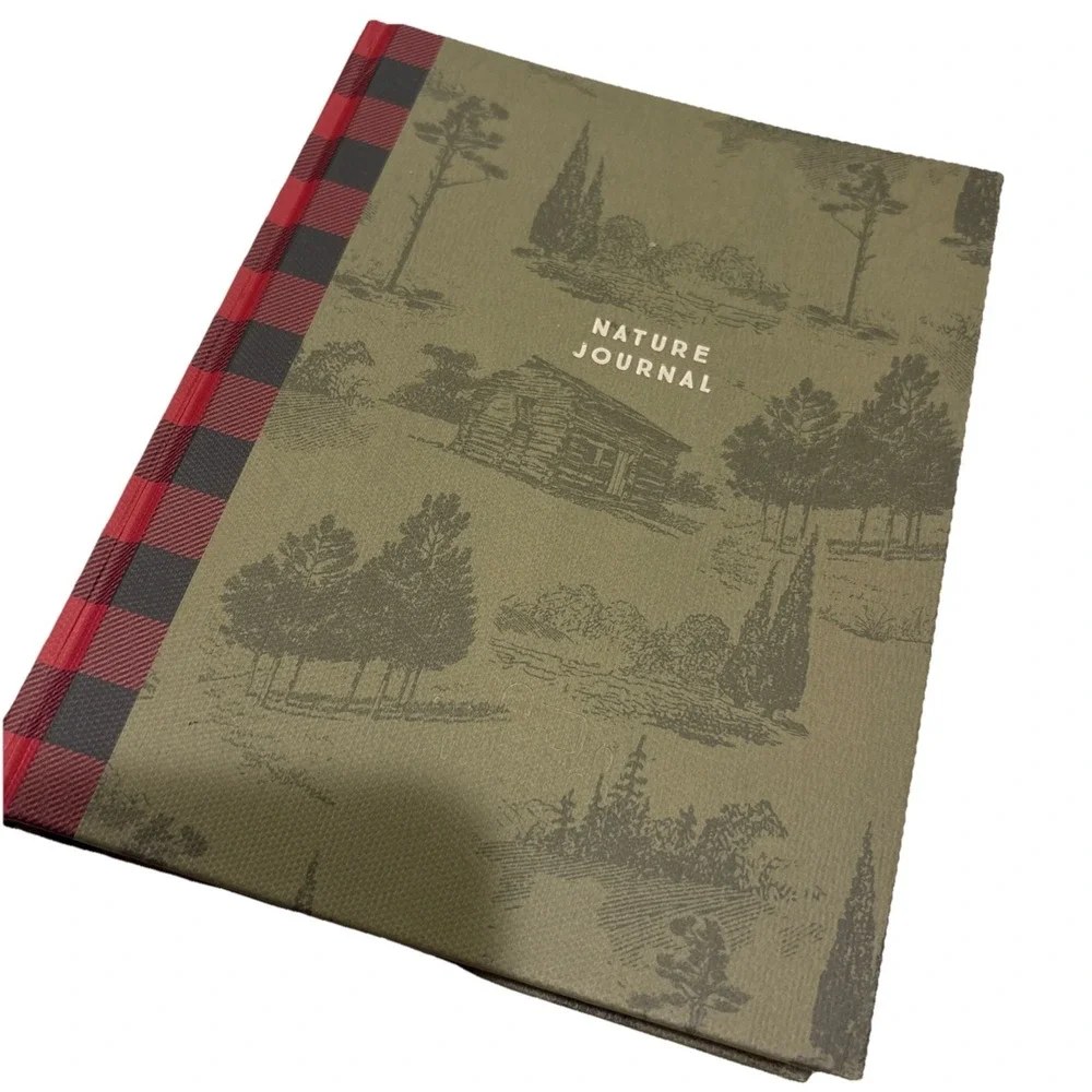 Woolrich Nature Journal Hardcover Green Plaid Spine Blank Lined Notebook‎